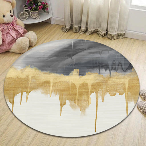 Multi Colored Novelty Rug Polyester Watercolor Pattern Rug Pet Friendly Washable Non-Slip Area Rug for Home