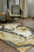 Gold Abstract Area Rug Polyester Contemporary Rug Washable Anti-Slip Backing Rug for Decoration