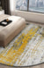 Yellow Industrial Rug Polyester Abstract Rug Pet Friendly Washable Non-Slip Area Rug for Bedroom