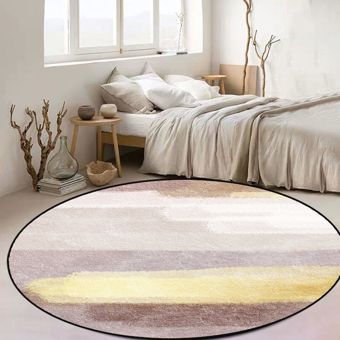 Brown Abstract Area Rug Polyester Modernism Rug Washable Anti-Slip Backing Rug for Decoration