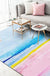 Modernist Parlour Rug Blue and Pink Abstract Rug Polyester Washable Non-Slip Pet Friendly Area Rug