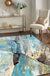 Aesthetic Abstract Watercolor Pattern Rug Blue Simplicity Rug Polyester Washable Non-Slip Pet Friendly Area Rug for Parlour