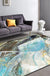 Aesthetic Abstract Watercolor Pattern Rug Blue Simplicity Rug Polyester Washable Non-Slip Pet Friendly Area Rug for Parlour