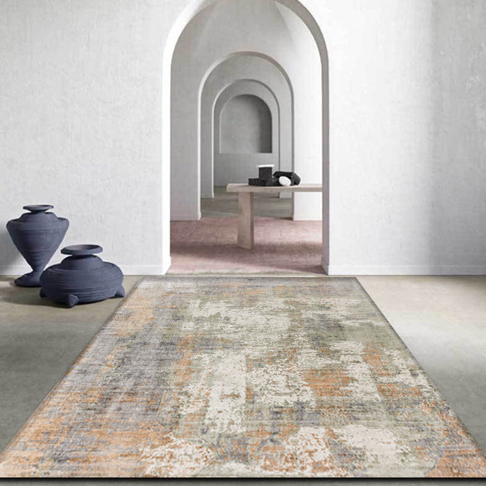 Industrial Living Room Rug Abstract Rug Polyester Washable Non-Slip Pet Friendly Area Rug