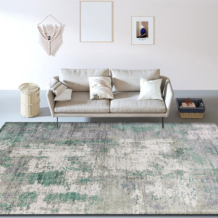 Industrial Living Room Rug Abstract Rug Polyester Washable Non-Slip Pet Friendly Area Rug