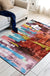 Unique Abstract Area Rug Multi Color Contemporary Rug Polyester Washable Non-Slip Pet Friendly Area Carpet for Parlour