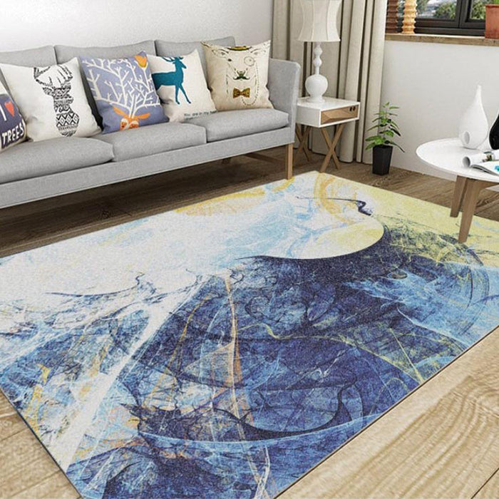 Creative Industrial Indoor Rug Polyester Abstract Carpet Non-Slip Backing Pet Friendly Area Rug for Parlour