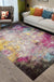 Multi-Color Sitting Room Rug Industrial Abstract Rug Polyester Machine Washable Non-Slip Backing Area Rug