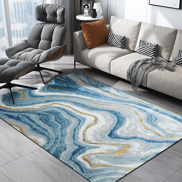 Casual Industrial Area Rug Polyester Abstract Watercolor Pattern Carpet Washable Pet Friendly Carpet for Parlour