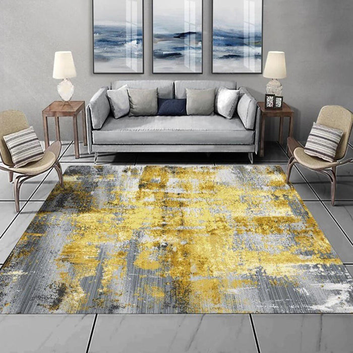 Industrial Abstract Area Rug Polyester Carpet Anti-Slip Pet Friendly Washable Rug for Sitting Room