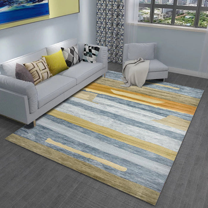 Multi Colored Parlour Rug Modern Abstract Rug Polyester Machine Washable Non-Slip Backing Area Rug