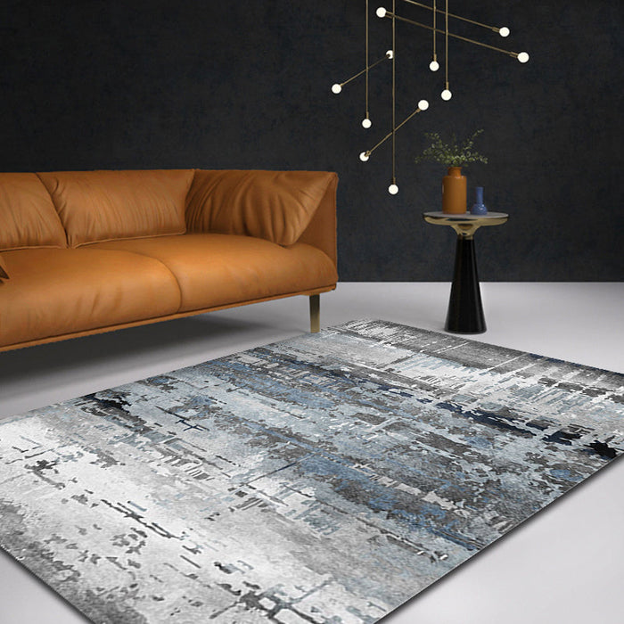 Creative Industrial Area Rug Polyester Gray Abstract Carpet Washable Pet Friendly Rug for Parlor