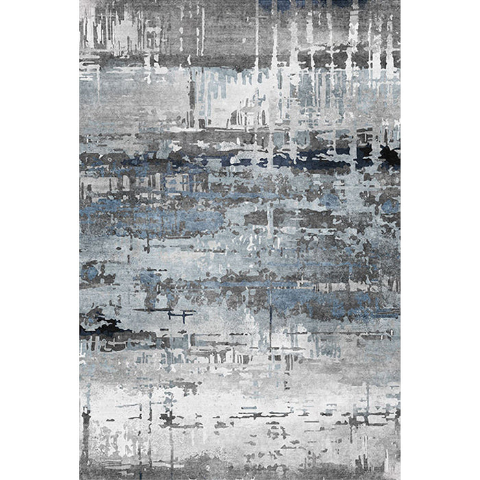 Creative Industrial Area Rug Polyester Gray Abstract Carpet Washable Pet Friendly Rug for Parlor