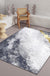 Gray Parlour Area Rug Contemporary Abstract Carpet Polyester Machine Washable Non-Slip Backing Rug