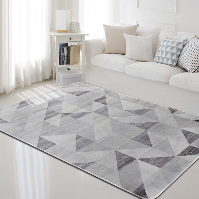 Dark Geometric Pattern Rug Synthetics Creative Carpet Anti-Slip Area Rug for Home Decoration