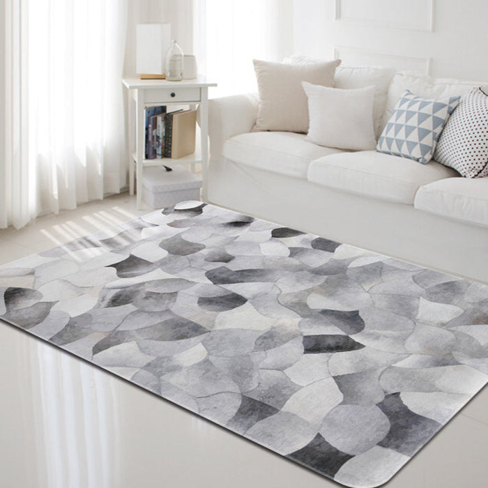 Dark Geometric Pattern Rug Synthetics Creative Carpet Anti-Slip Area Rug for Home Decoration