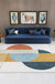 Stylish Bold Area Rug Multicolored Circle Patterned Rug Machine Washable Carpet for Bedroom