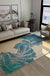 Trendy Flowing Swirls Rug Dark Color Synthetics Carpet Easy Care Anti-Slip Area Rug for Living Room