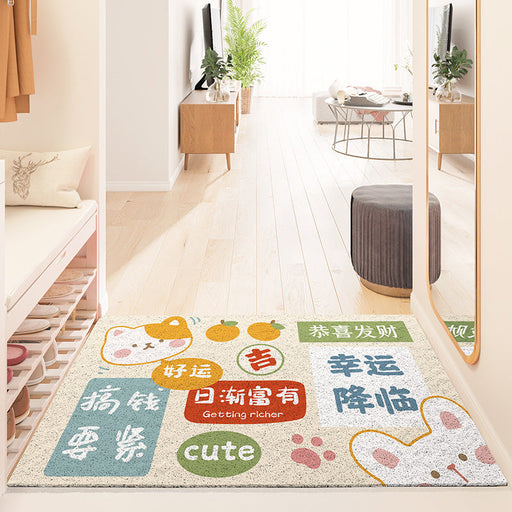 Feblilac Lucky Get Rich PVC Coil Door Mat