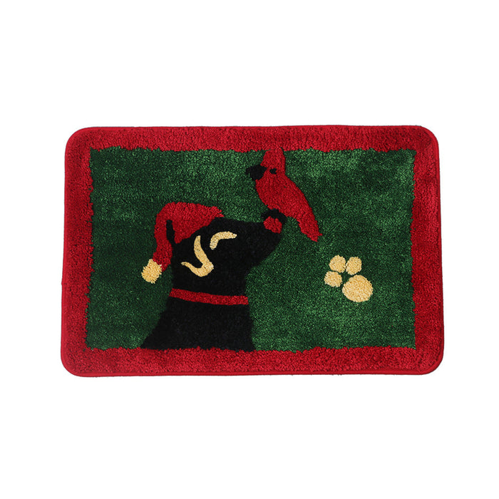 Feblilac Merry Christmas Happy Dog and Cat Bath Mat