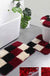 Feblilac Blue/Black/Green/Red/Brown/Purple and White Checkerboard Pattern Ultra Soft Bathroom Rug Set