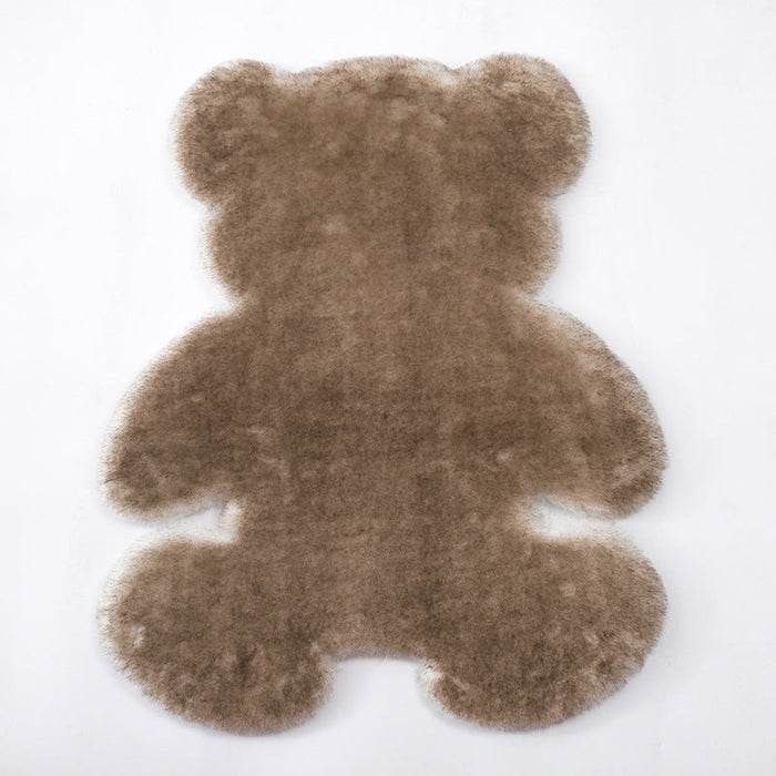 Feblilac Multiple Color Solid Bear Faux Rabbit Fur  Rug Mat