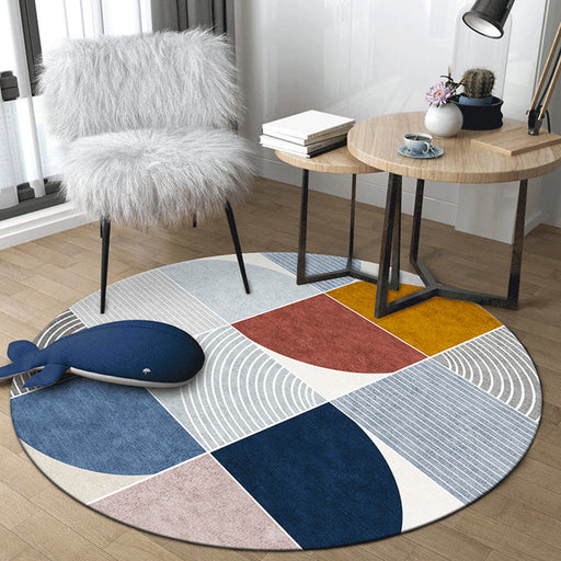 Unique Abstract Colorblock Area Rug Multi Colored Creative Carpet Polyester Washable Rug for Living Room