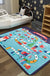 Cartoon Railway Area Rug Multi Color Polypropylene Carpet Pet Friendly Anti-Slip Rug for Kids