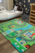 Cartoon Railway Area Rug Multi Color Polypropylene Carpet Pet Friendly Anti-Slip Rug for Kids