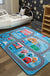 Cartoon Railway Area Rug Multi Color Polypropylene Carpet Pet Friendly Anti-Slip Rug for Kids