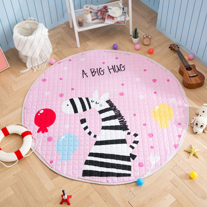 Kids Animal Area Rug Multicolor Cotton Carpet Stain-Proof Pet Friendly Rug for Child Bedroom