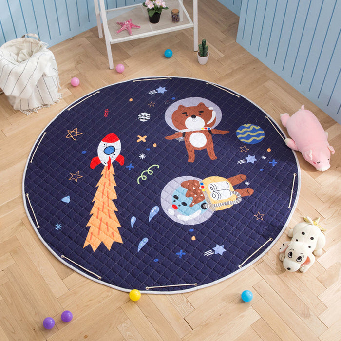 Kids Animal Area Rug Multicolor Cotton Carpet Stain-Proof Pet Friendly Rug for Child Bedroom