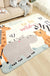 Cartoon Zoo Area Rug Multicolored Polyester Carpet Non-Slip Backing Stain Resistant Rug for Kids Bedroom