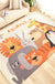 Cartoon Zoo Area Rug Multicolored Polyester Carpet Non-Slip Backing Stain Resistant Rug for Kids Bedroom