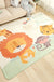 Cartoon Zoo Area Rug Multicolored Polyester Carpet Non-Slip Backing Stain Resistant Rug for Kids Bedroom