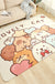 Cartoon Zoo Area Rug Multicolored Polyester Carpet Non-Slip Backing Stain Resistant Rug for Kids Bedroom