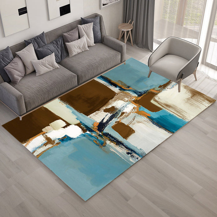 Aesthetic Industrial Area Rug Dark Color Oil Painting Abstract Carpet Anti-Slip Machine Wash Rug for Home