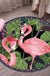 Multicolor Flamingo Pattern Rug Polyester Tropical Rug Anti-Slip Backing Machine Washable Area Rug for Bedroom