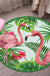 Multicolor Flamingo Pattern Rug Polyester Tropical Rug Anti-Slip Backing Machine Washable Area Rug for Bedroom