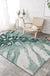 Tropical Leaf Pattern Rug Green Polyester Area Rug Machine Washable Non-Slip Backing Indoor Rug for Sitting Room