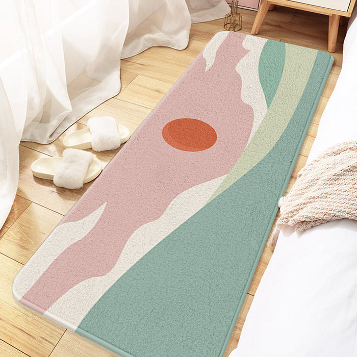 Aesthetic Multicolor Colorblock Rug Polyester Modernism Indoor Rug Pet Friendly Washable Anti-Slip Carpet for Decoration