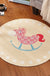 Kids Bedroom Rug in Pink and Purple Animal Horse Bear Print Rug Polyester Stain-Resistant Area Rug