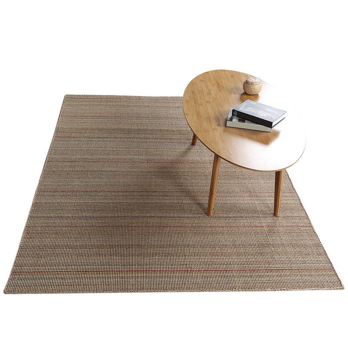 Simple Rural Rug Brown Plain Rug Pet Friendly Washable Non-Slip Area Rug for Living Room