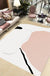 White and Pink Bedroom Rug Novelty Color Block Pattern Rug Polyester Washable Area Rug