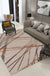 Contemporary Novelty Rug in Brown Geometry Lines Print Area Rug Polyester Washable Carpet for Bedroom