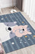 Multicolor Cartoon Animal Pattern Rug Polyester Kids Rug Washable Anti-Slip Pet Friendly Area Rug for Bedroom