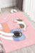 Multicolor Cartoon Animal Pattern Rug Polyester Kids Rug Washable Anti-Slip Pet Friendly Area Rug for Bedroom