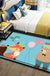 Cute Multicolor Kids Rug Polyester Animal Pattern Rug Washable Pet Friendly Non-Slip Carpet for Nursery