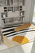 Modern Colorblock Stripe Print Rug in Ivory Novelty Rug Polyester Washable Area Rug for Living Room