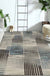 Ivory Home Decoration Rug Novelty Geometric Stripe Pattern Area Rug Polyester Washable Carpet